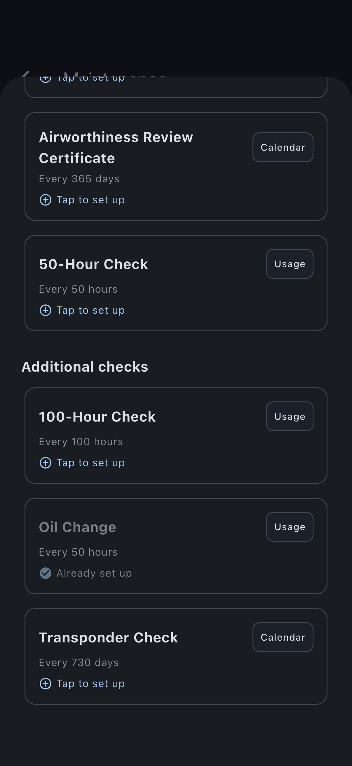 The template picker split into an Essential checks section and an Additional checks section, with one template marked Already set up